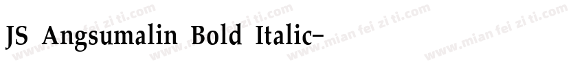 JS Angsumalin Bold Italic字体转换